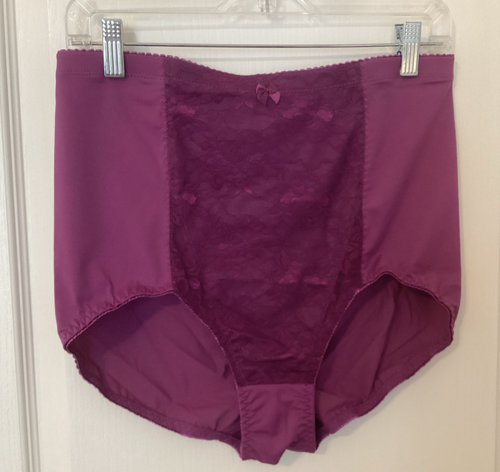 Rhonda Shear Pin-Up Lace Front Brief Panties 2Pack 1X Style3999 Pink&Purple NWT