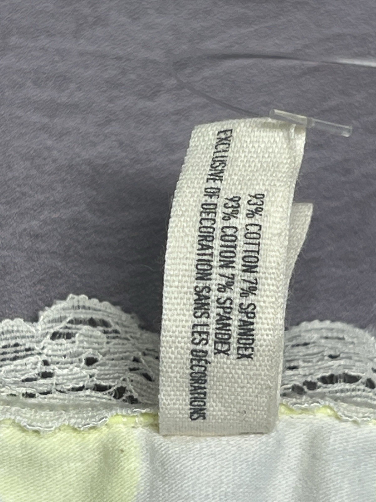 Aerie Cream Neon Yellow Polka Dot Lace Trim Soft Stretch Cotton Thong Rare New