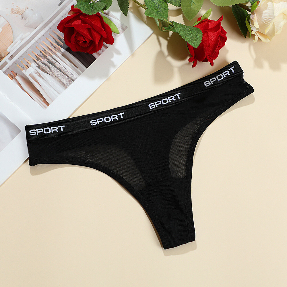 6PCS LOT Sexy Womens See Through Mesh Sheer Panties Thongs G string Underwear