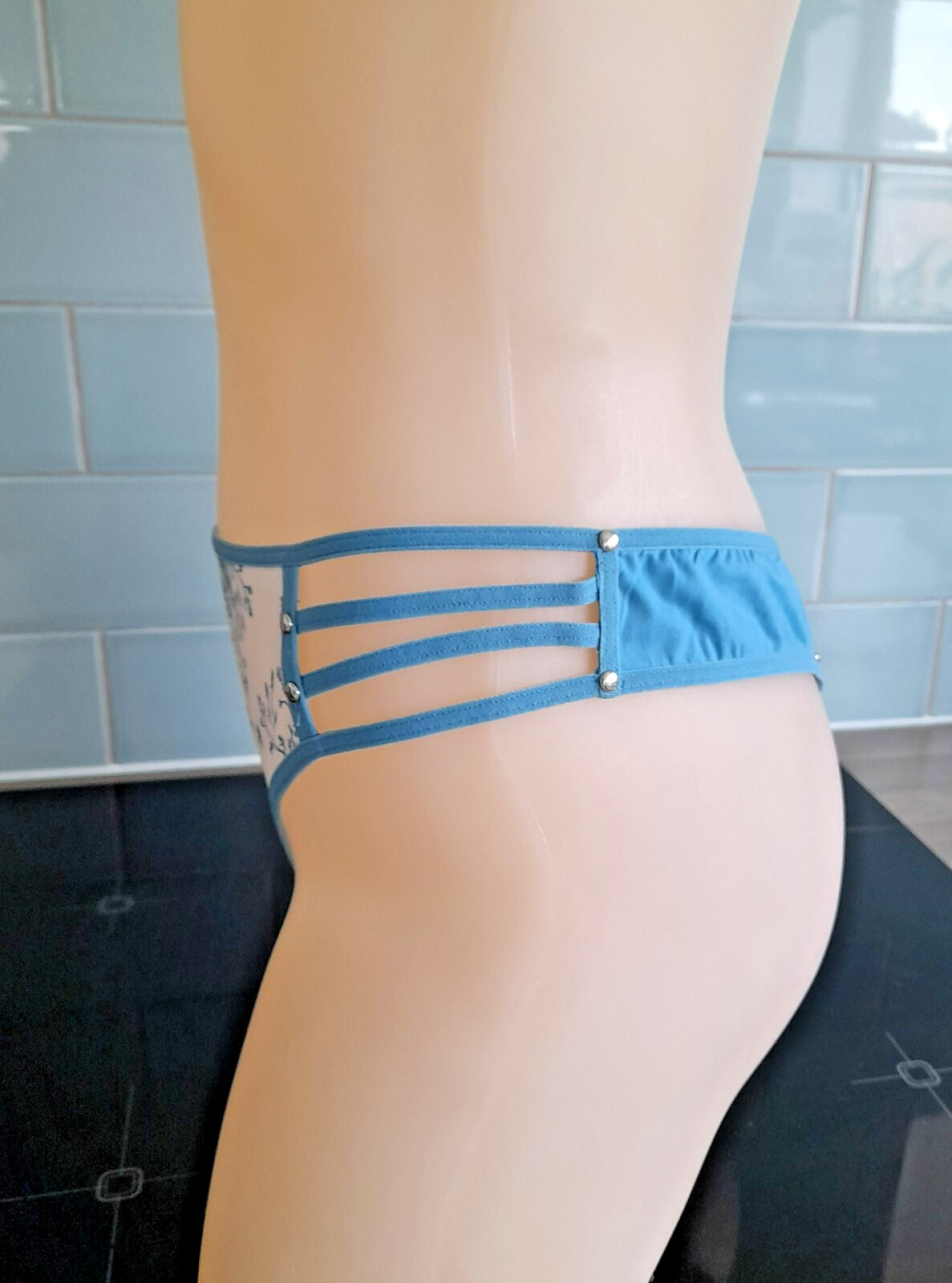 Marlies Dekkers Blue/White CHINA 102348 String Sided Thong XL