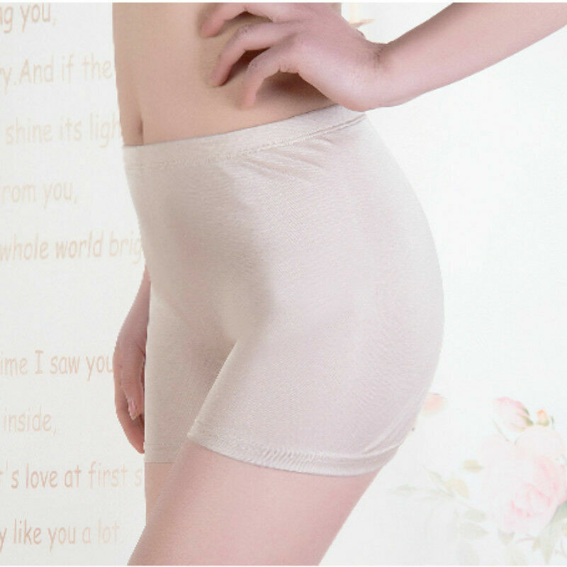 Women Knitted 100% Pure Silk Knickers Boxers Panties Underwear Underpants Beige