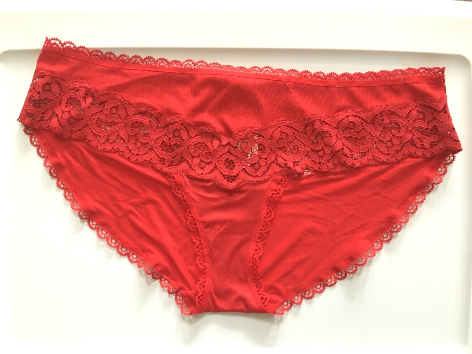 Victorias Secret Bikini Panties Shine Lace Lipstick Red XS-M-L Body By Victoria