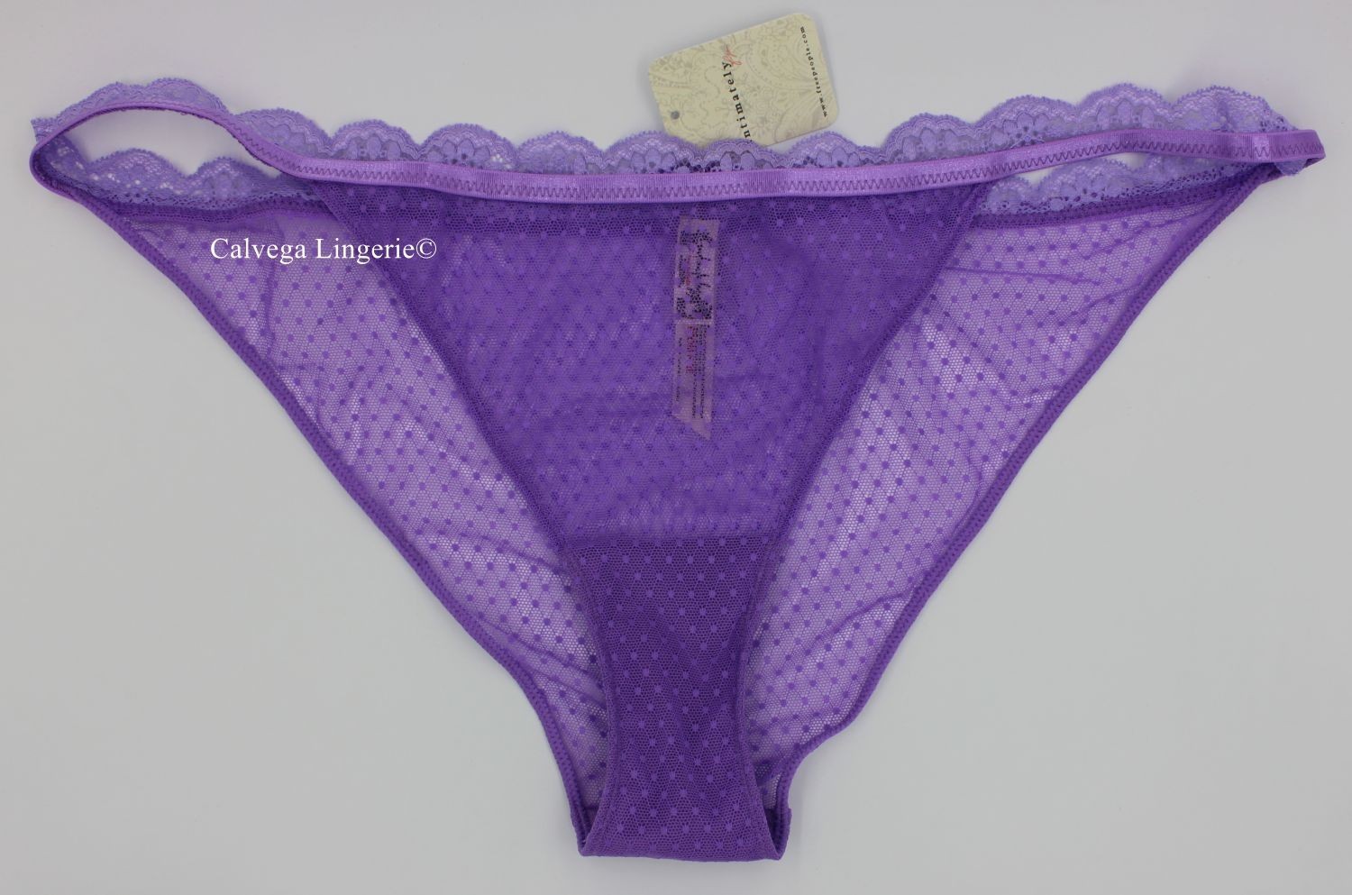 NWT Free People FP020423CY “Midweek” Low Rise Mesh / Lace String Bikini, Purple