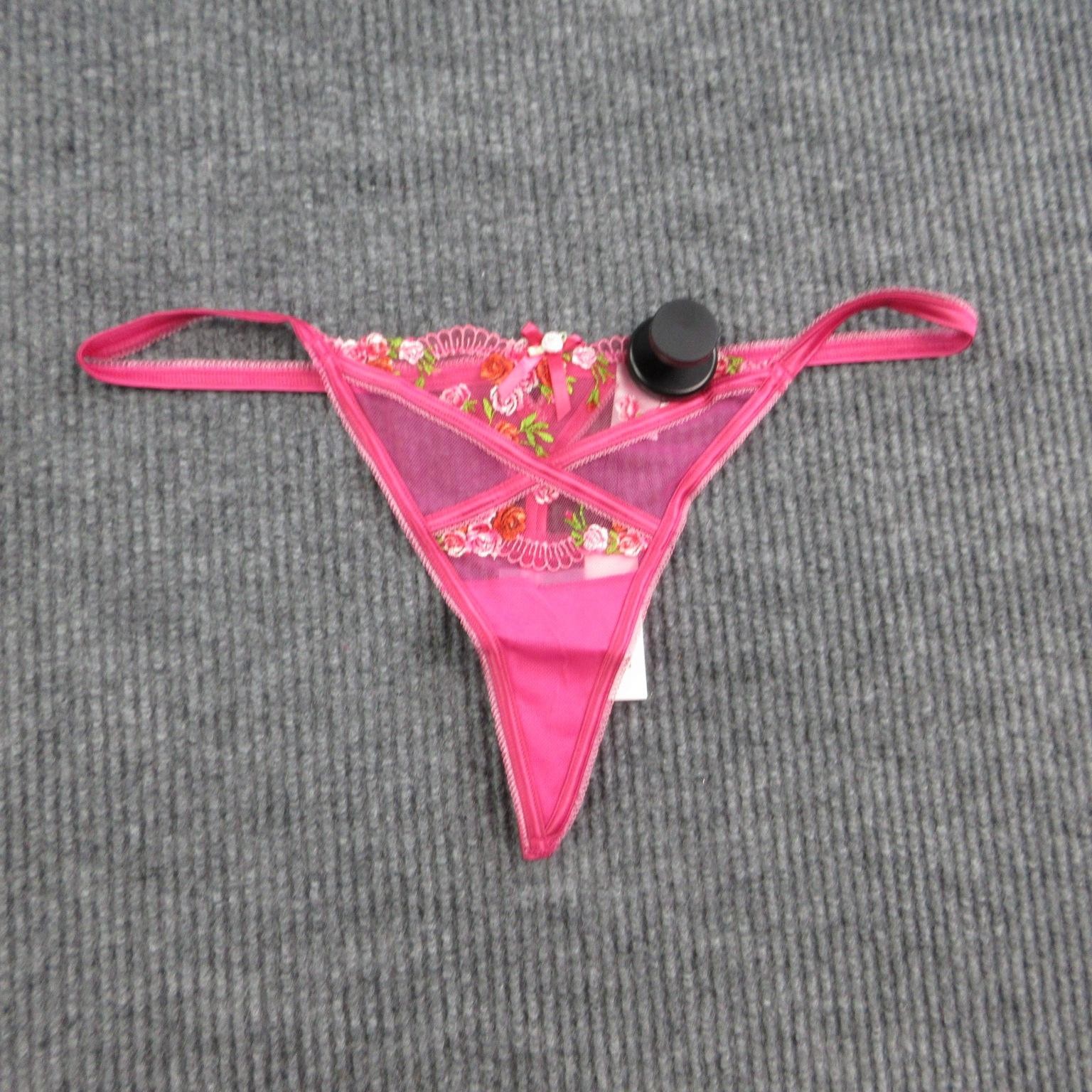 LOUNGE Panties Womens L Pink Thong Sheer Mesh Embroidered Camellia NWT