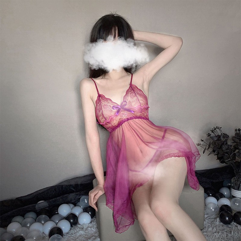 Lingerie Seductive Set for Women: Sheer Strapless Lace Mesh Outfit