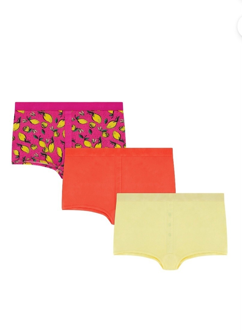Women’s 3 pack boyshorts/shortie~NEW ~ Multiple Sizes ~ Lemon, Pink & Yellow