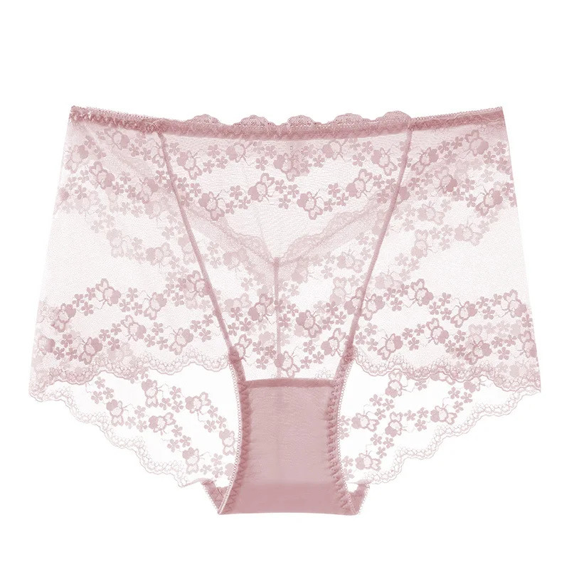 Seamless High Waist Panties Women’s Lace Floral Briefs Breathable Comfort Fit