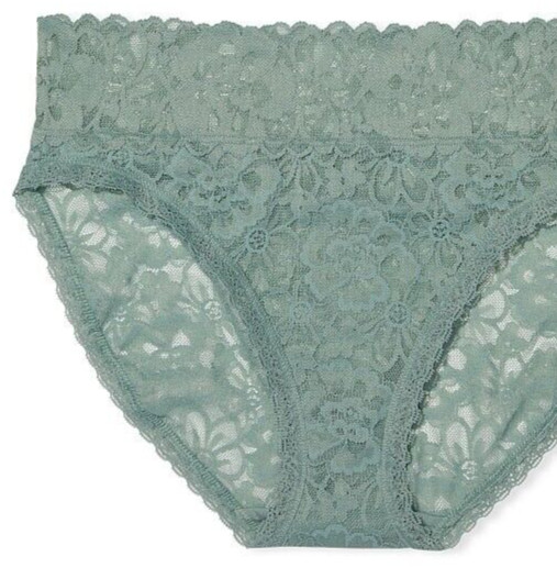 XXL SeaSalt Green THE LACIE FullFloral Lace Victorias Secret HighLeg Brief Panty