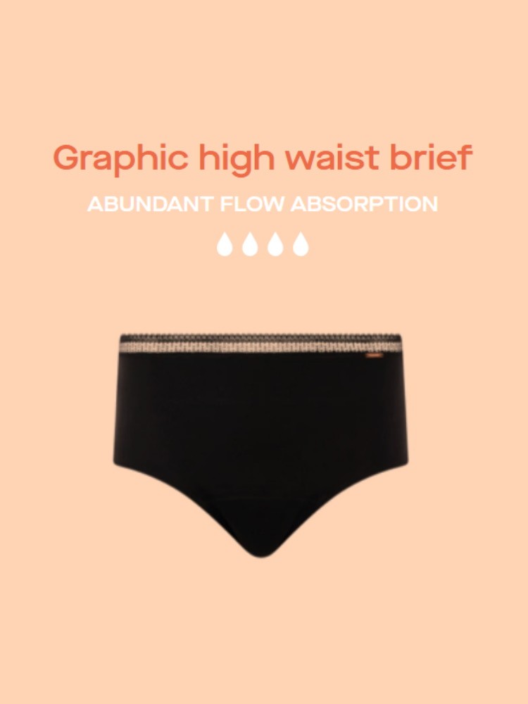 Chantelle Period Pants Knickers Graphic High Waist Briefs Menstrual Underwear
