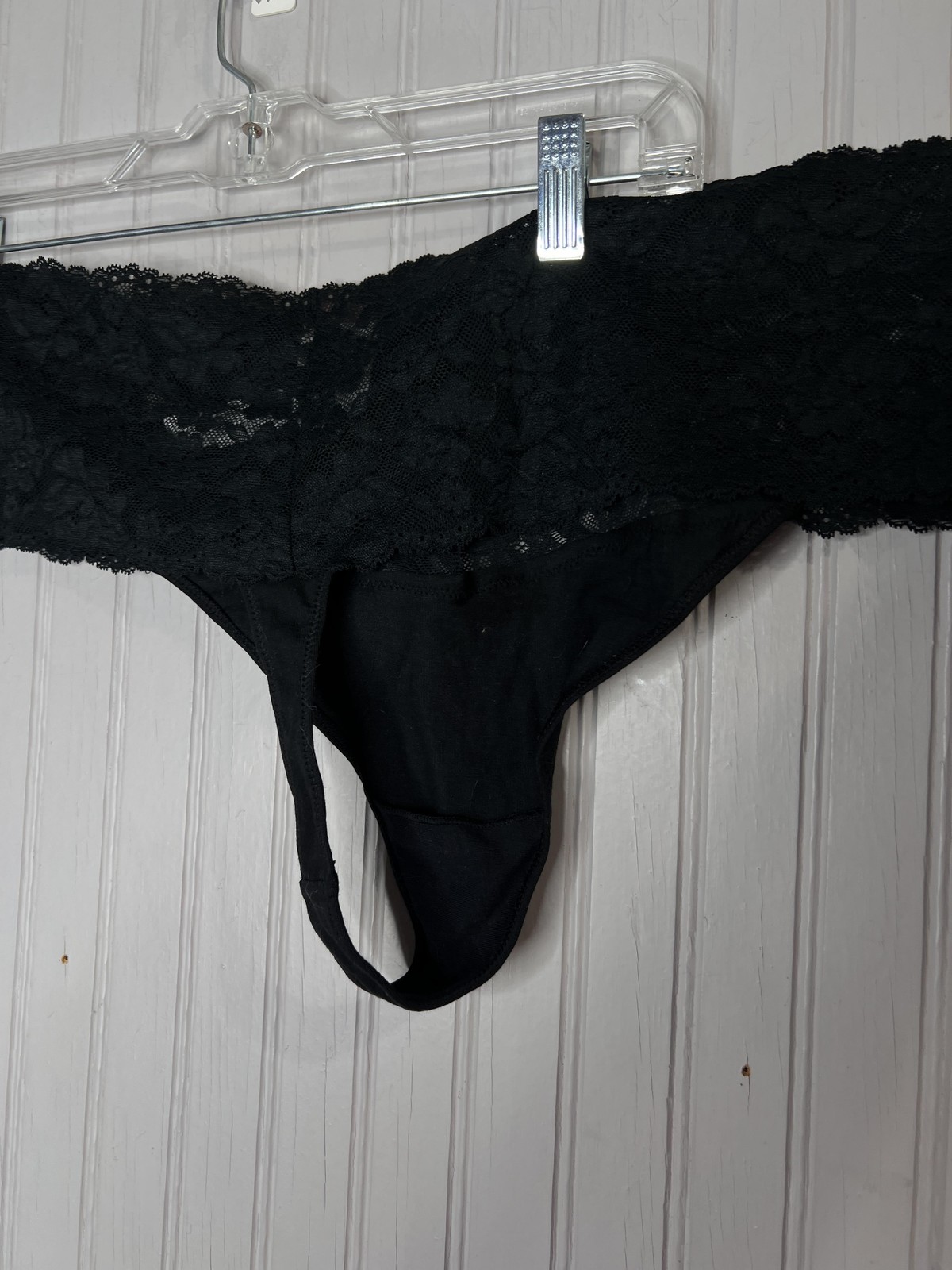 Auden Thong Panties Womens Plus Size 3X 24-26 Black Lace Stretch NEW Underwear