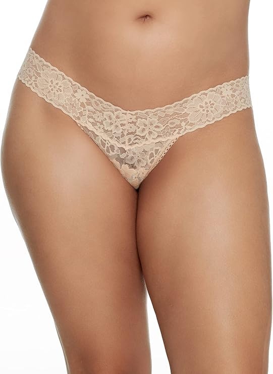 hanky panky X1754 Daily Lace Low Rise Thong One Size, Vanilla