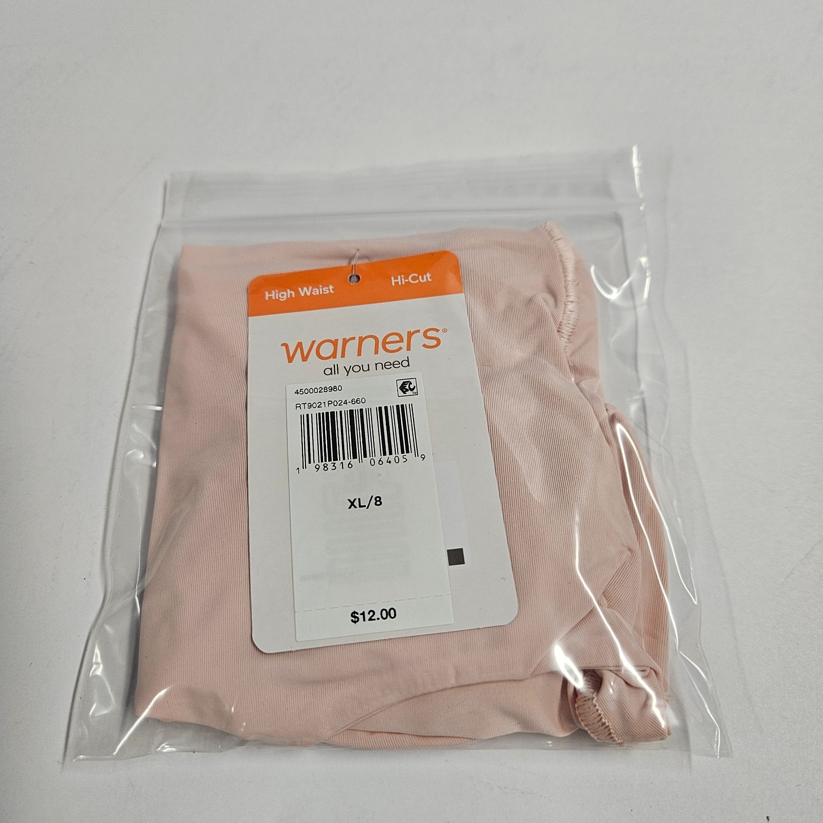 Warners HI CUT panties Smooth it over Front High waist RT9021C beige nylon~ XL/8