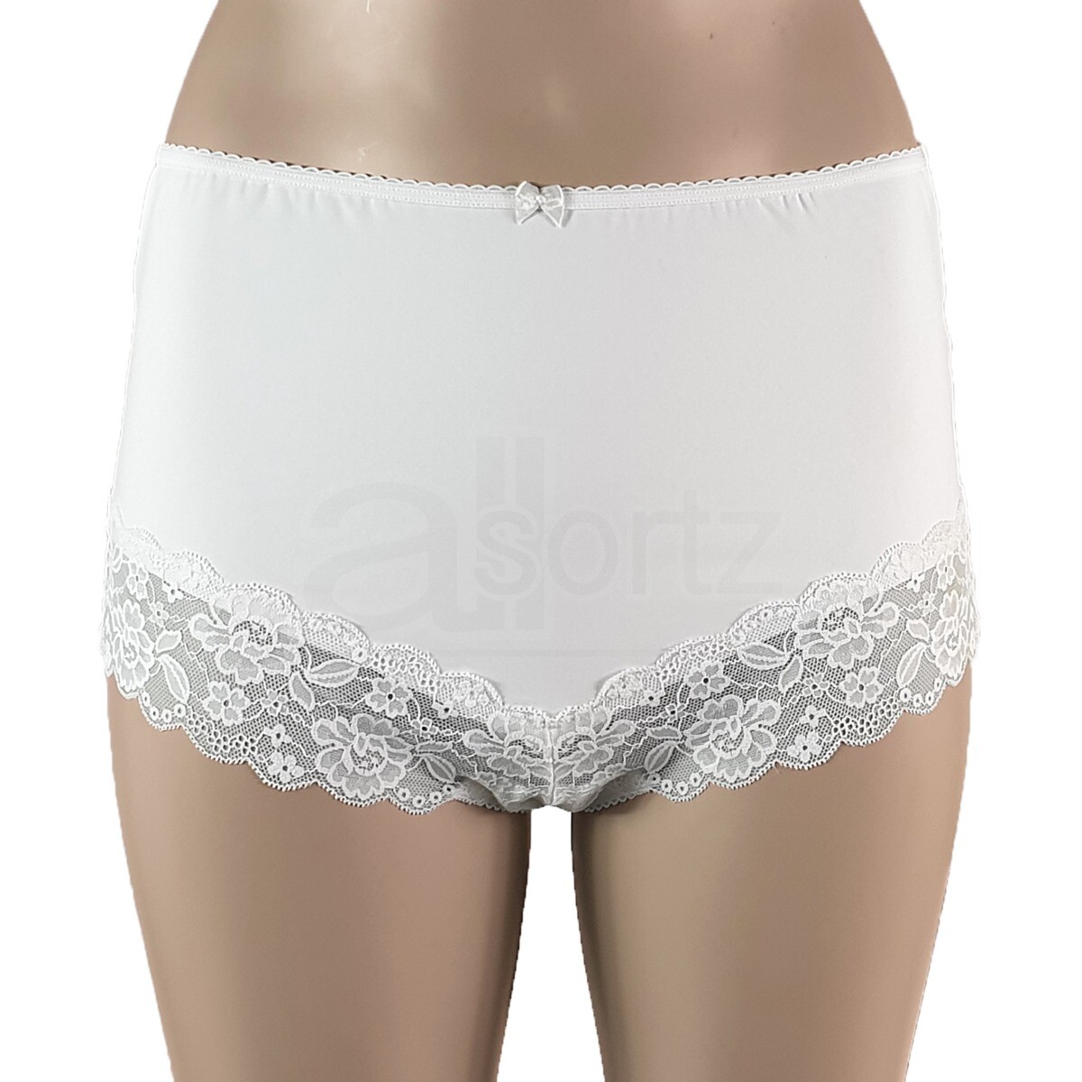 Ladies High Rise Maxi Briefs Full Coverage Lace Knickers Shorts M S L UK Size
