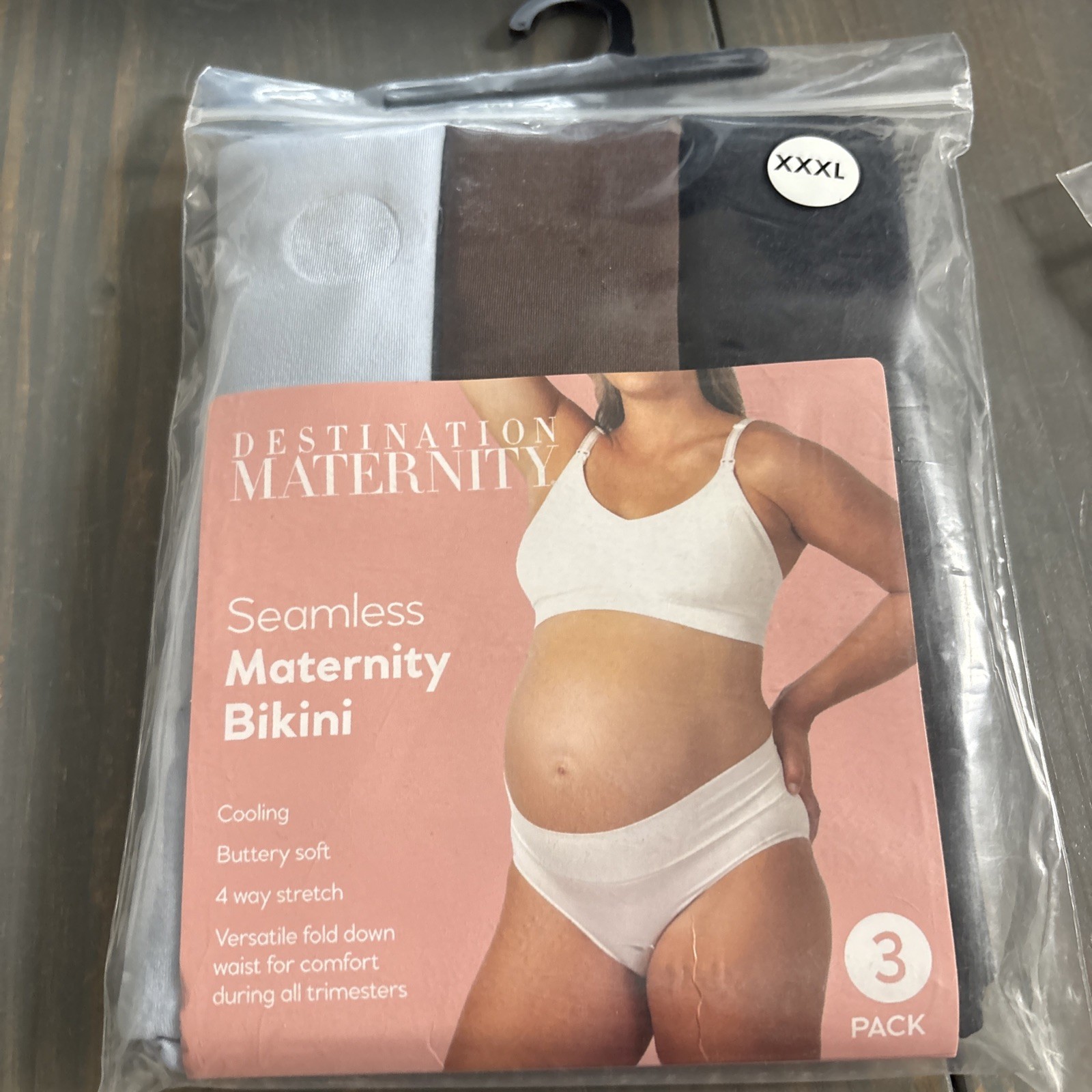 Destination Maternity 3 Pack Seamless Foldover Bikini Womens Underwear 3XL E6