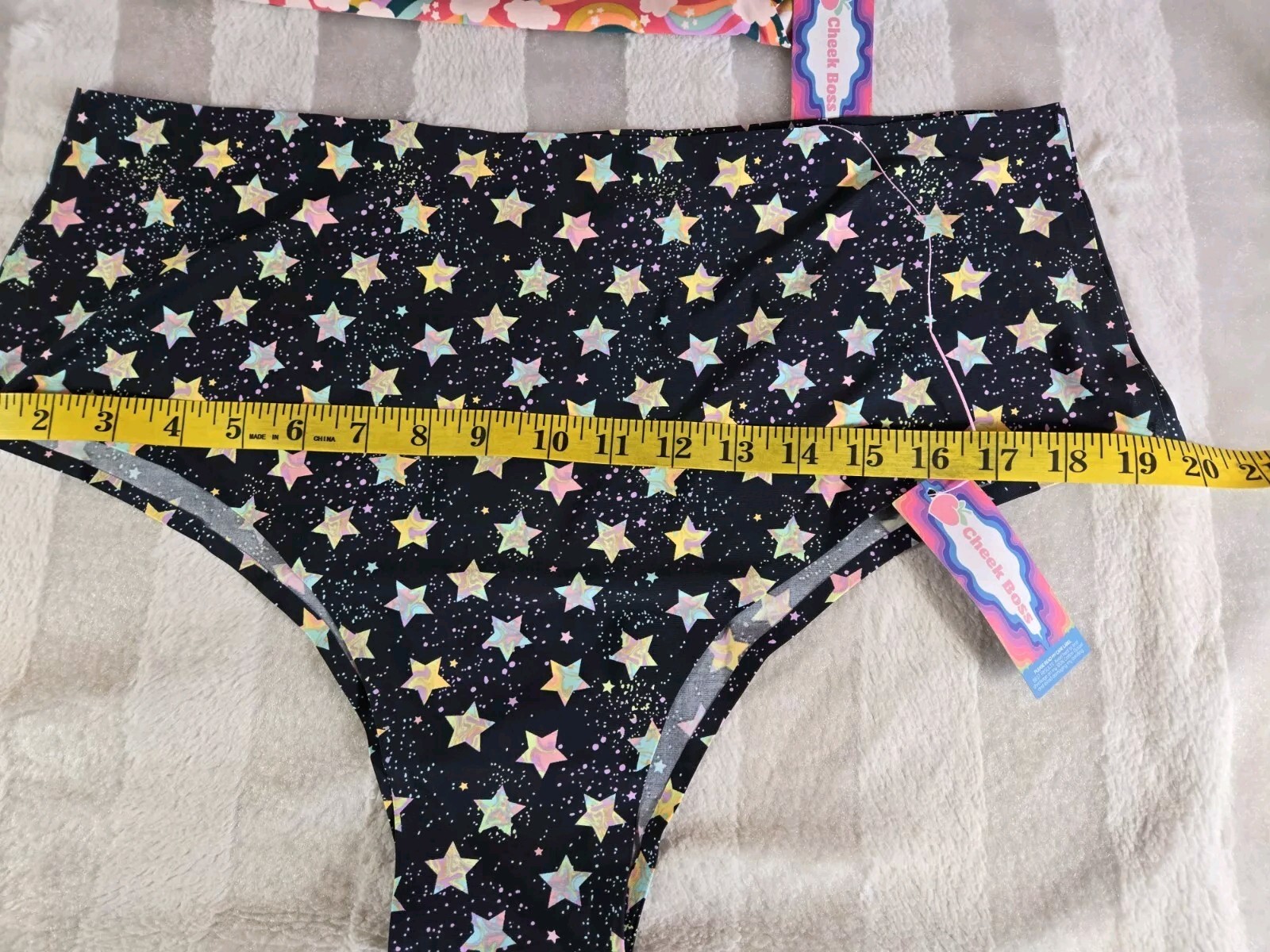 Lot of 2 Cheek Boss Cheeky Briefs 3XL Black Stars Pink Rainbow Panties NWT