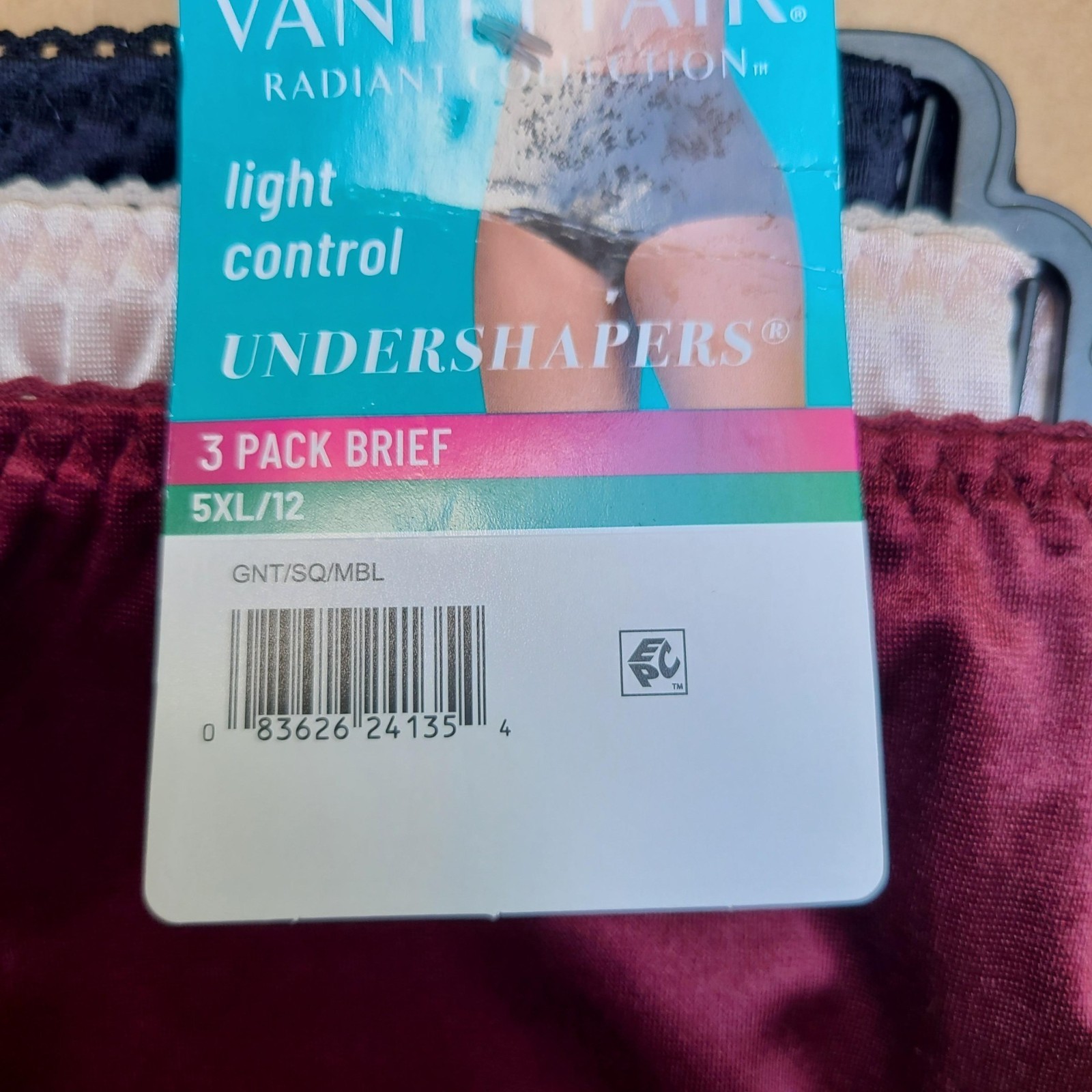 Radiant Vanity Fair Womens 3-Pack Panties Undershapers Light Control Size 5XL/12