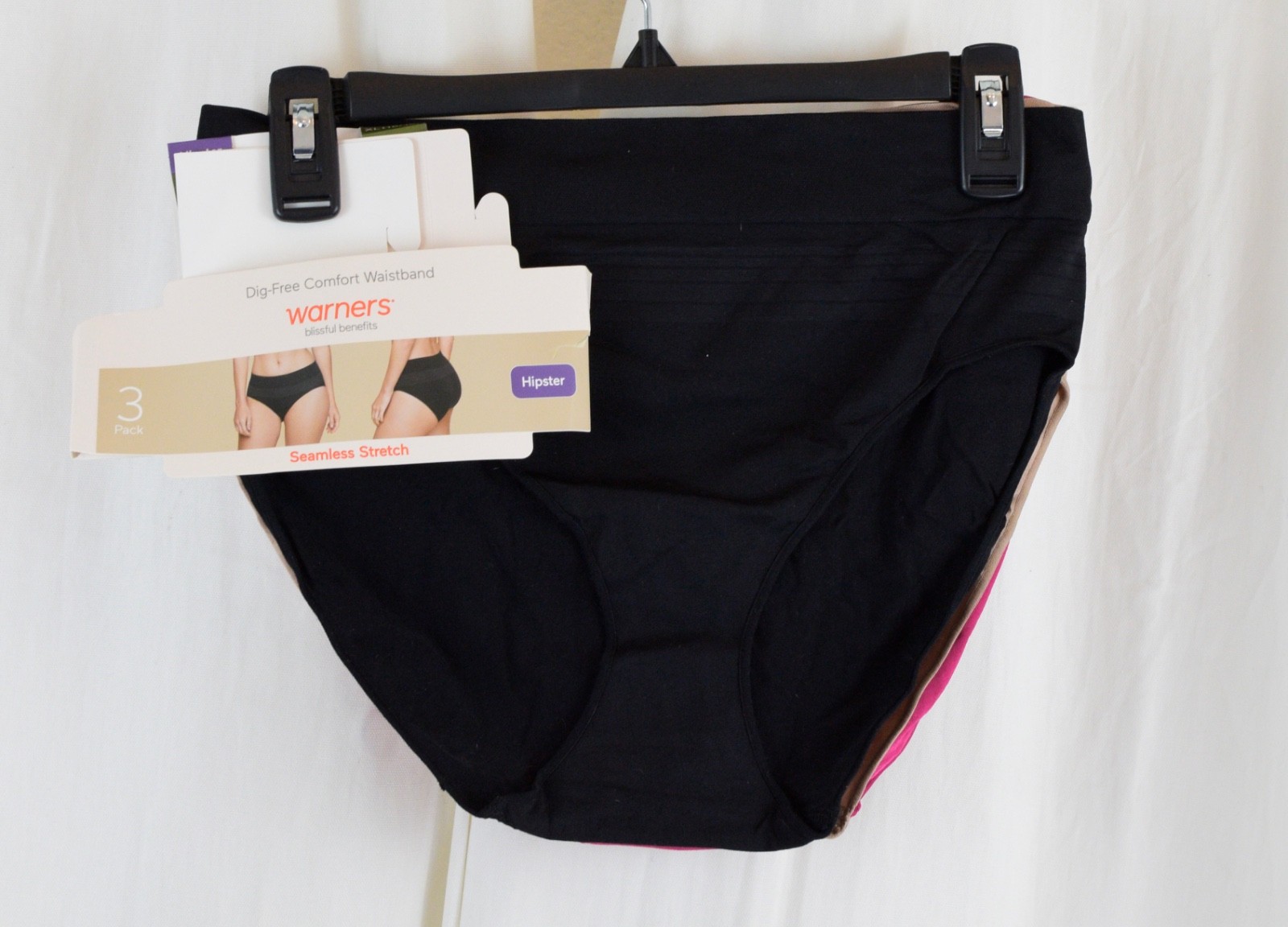 Warner’s Womens 3 PACK Blissful Benefits Hipster Panty Assorted Color Size XL