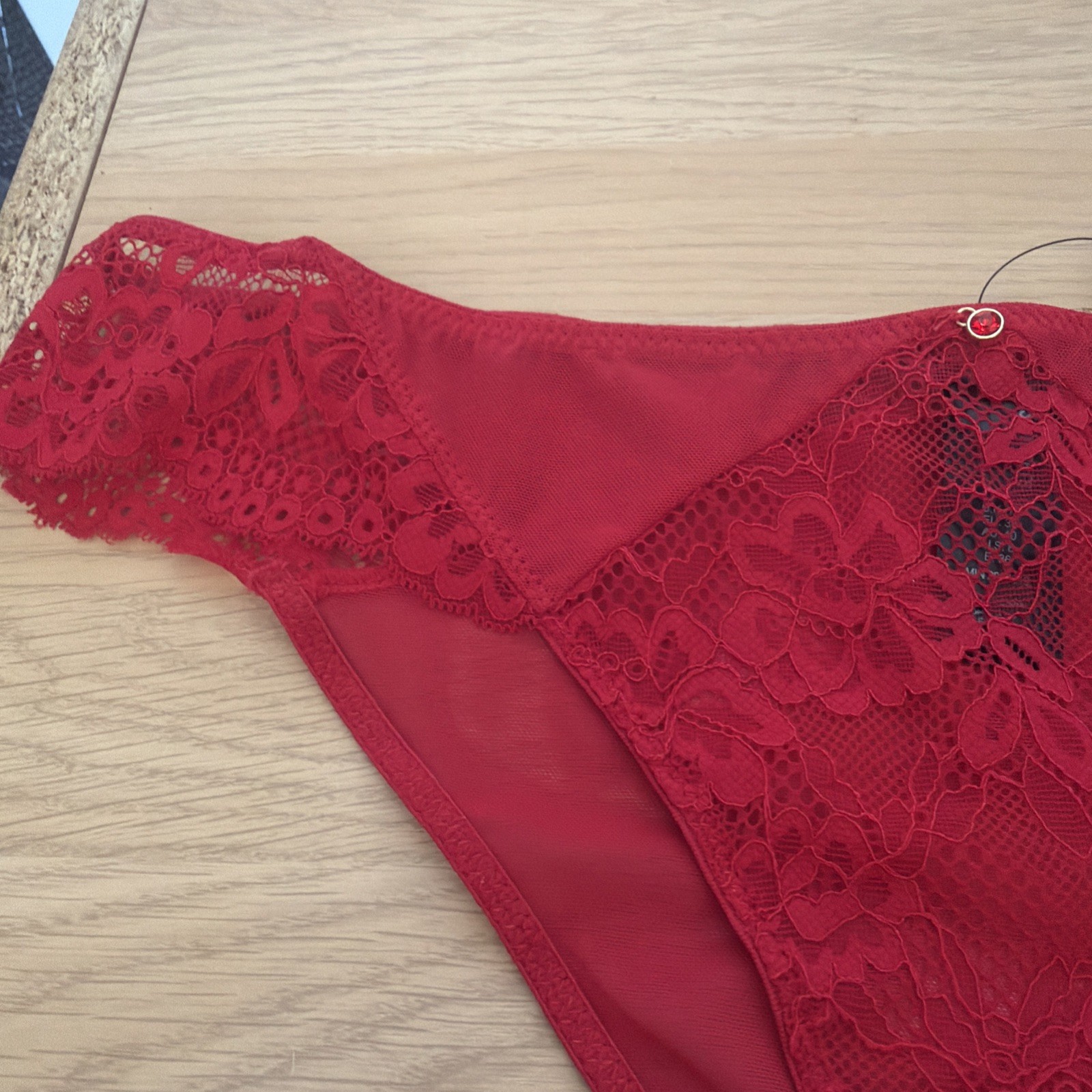 Ann Summers Sexy Lace Planet Size 10 Brazilians Briefs Red R220