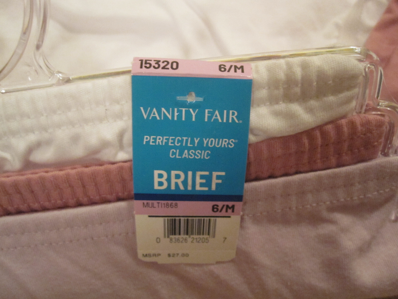 Vanity Fair ladies panties brief classic cotton 6 M style 15320 3 pair