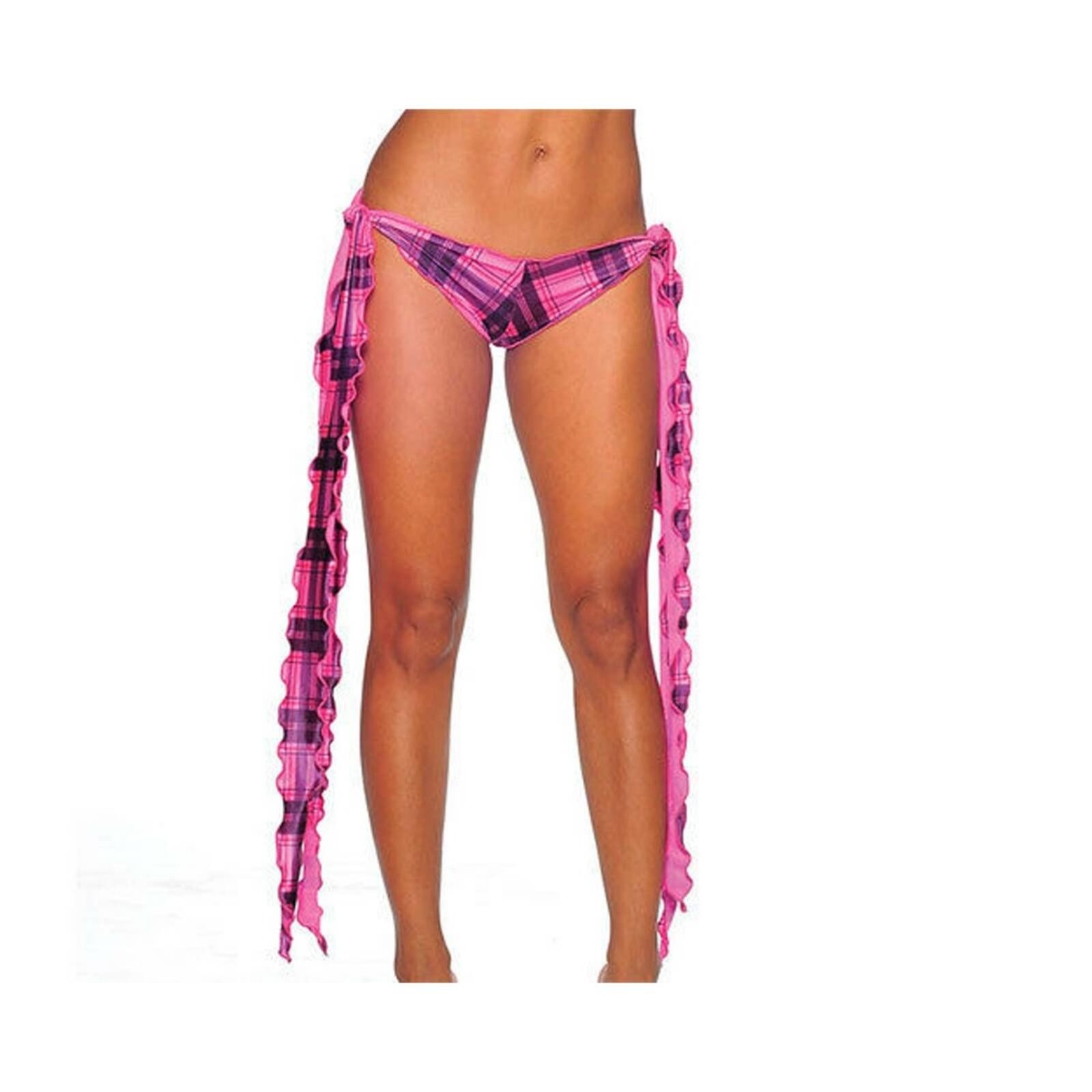 Bodyzone‎ Sexy Ribbon Tie Shorts Plaid Print NWT