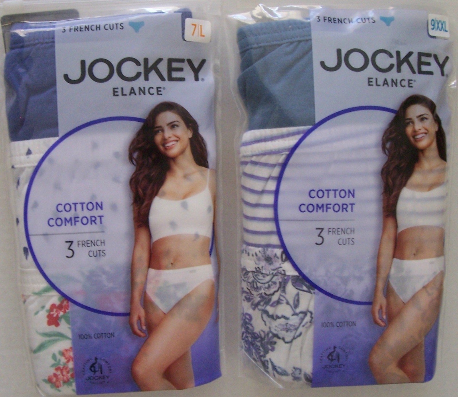 3 JOCKEY Elance 100% Combed Cotton French Cuts Panties Size 5 6 or 7