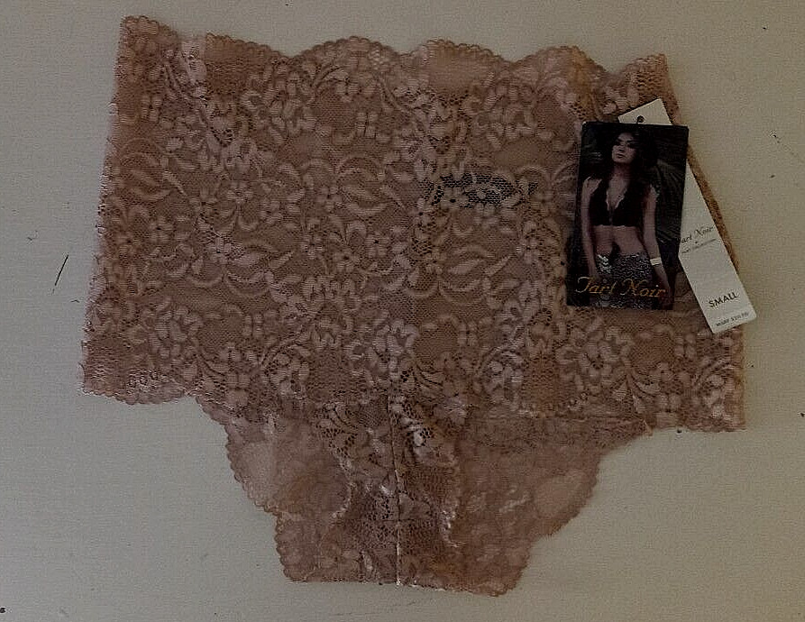 Tart Noir 90% nylon, 10% spandex solid beige lace brief Size Small