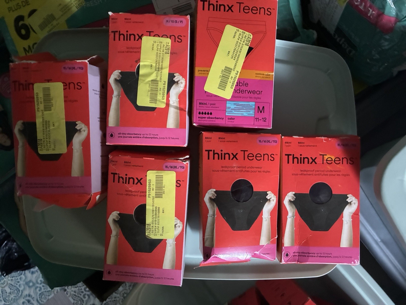 Thinx Teens Leakproof Period Underwear Bikini Black Size 9/10 Small