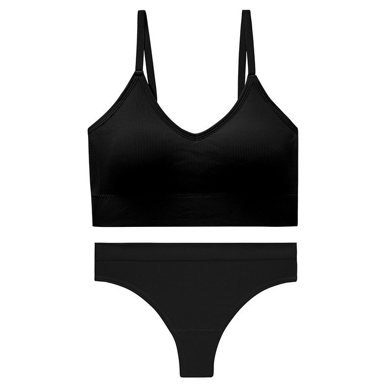 Backless Seamless Design Bra for Women Unwired Sports Underwear Set One Size