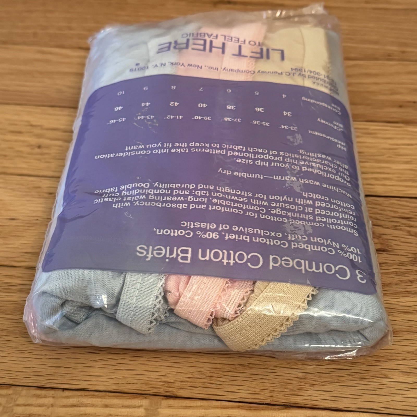 Vintage 80s JC Penny Pastel Combed Cotton Briefs Panties 3 Pack NOS Size 44 XL