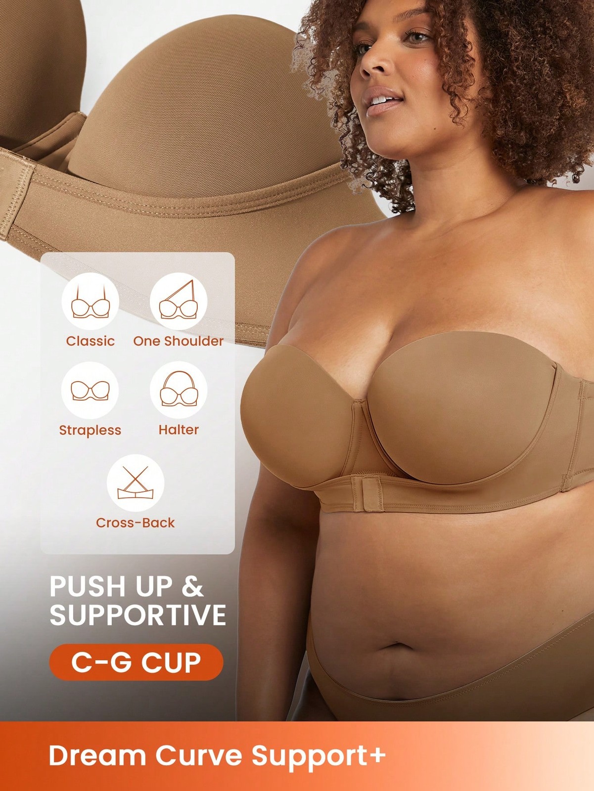 Plus Dream Curve Support + Strapless Front Close Push Cheap24