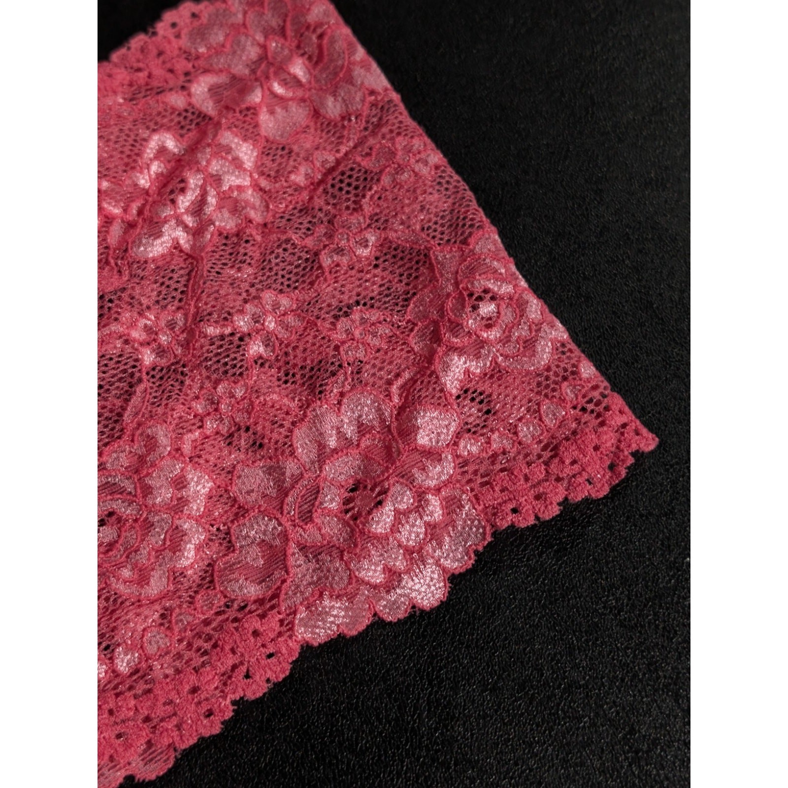 Victoria’s Secret Boyshort Panties Pink Floral Lace Size Medium Stretchy Nylon
