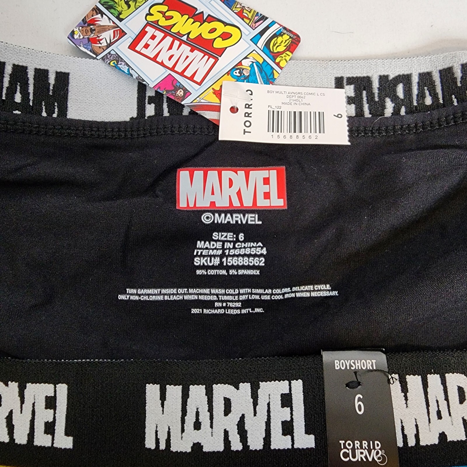 6X 30W Torrid Avengers Panty Cotton Boyshort Marvel Iron Man Captain America mid