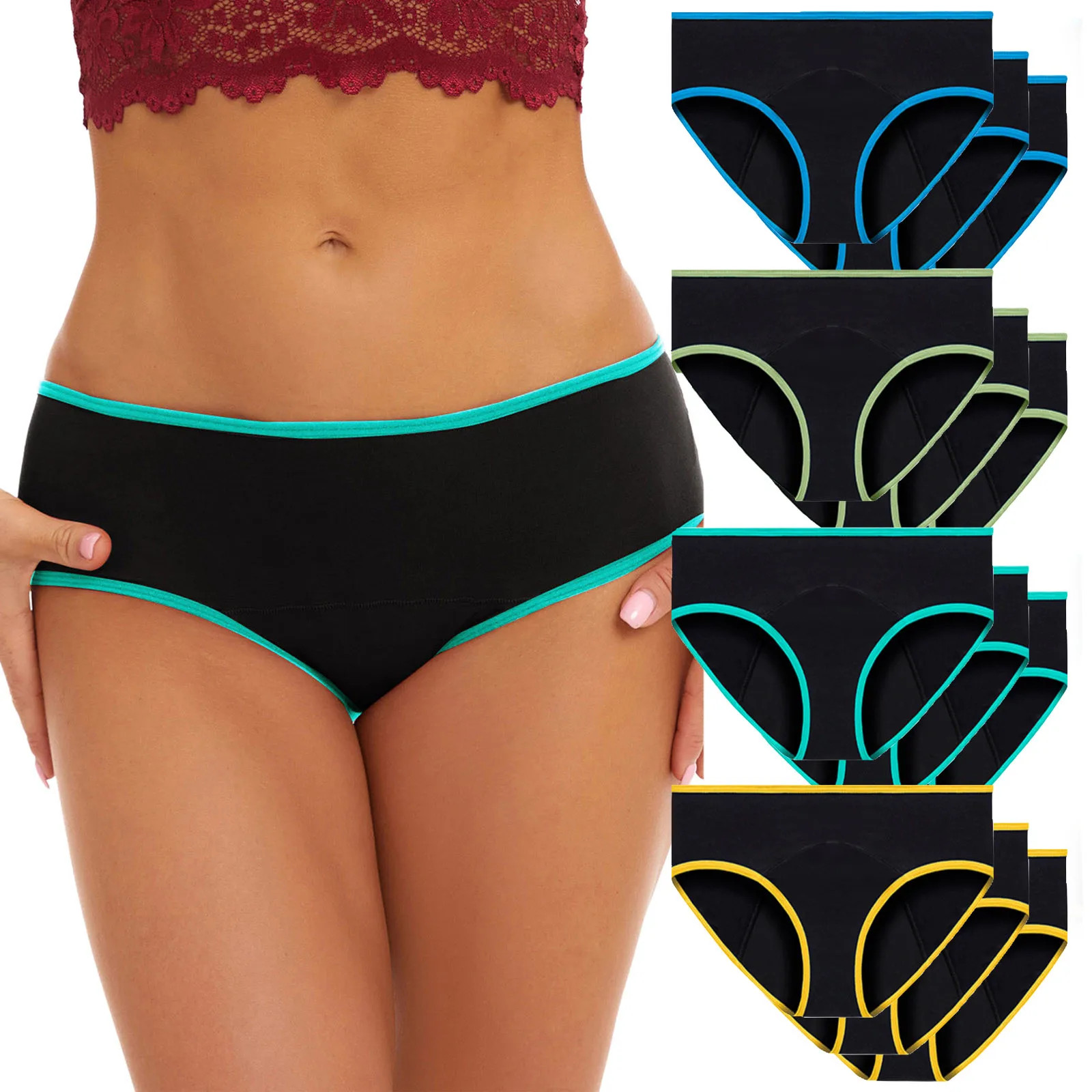 3pcs Leak Proof Menstrual Panties Physiological Pants Women Waterproof Underwear