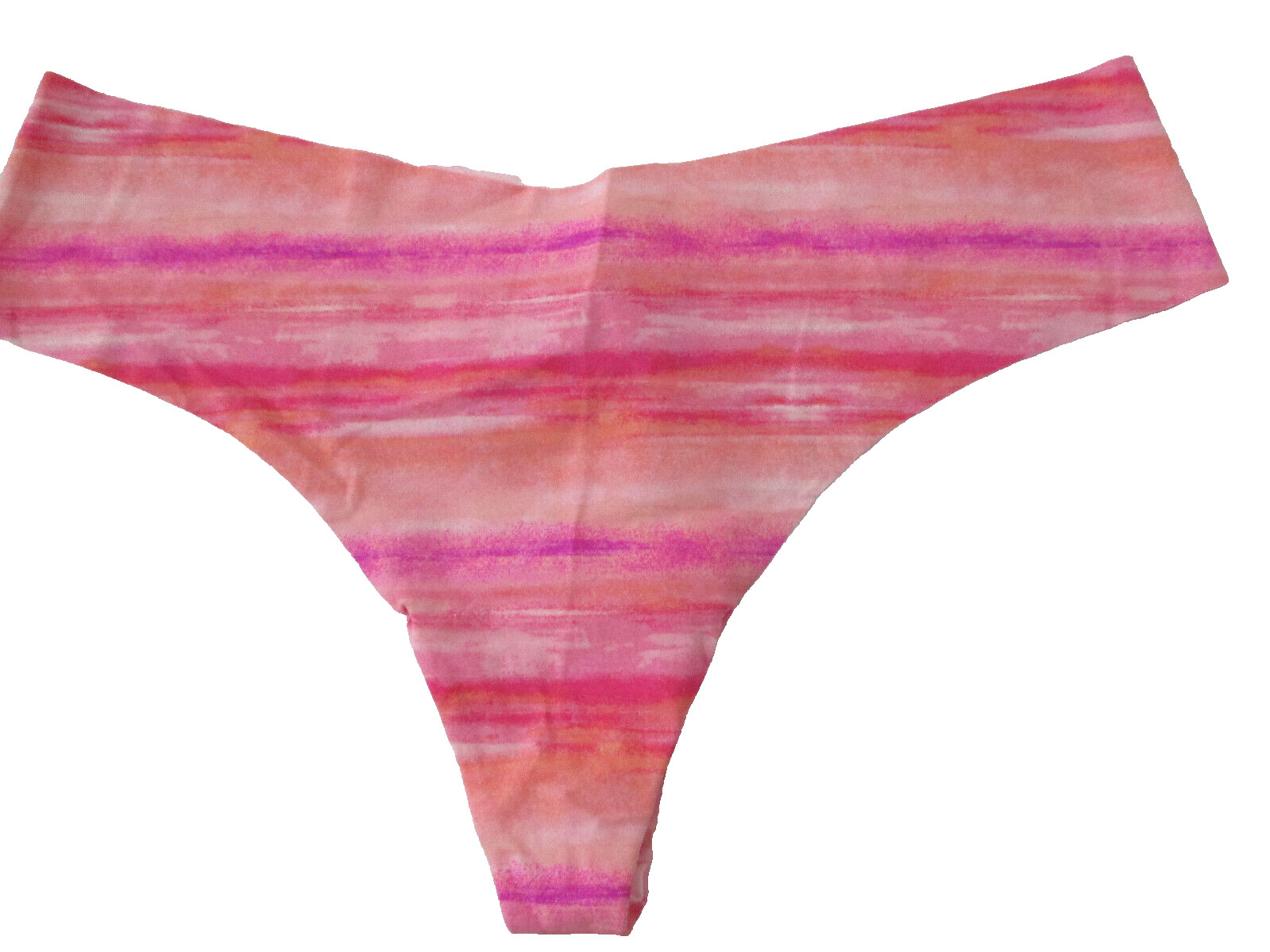 Victoria’s Secret Thong Pantie Size XL Sunrise Pink Brushstroke No Show Low Rise