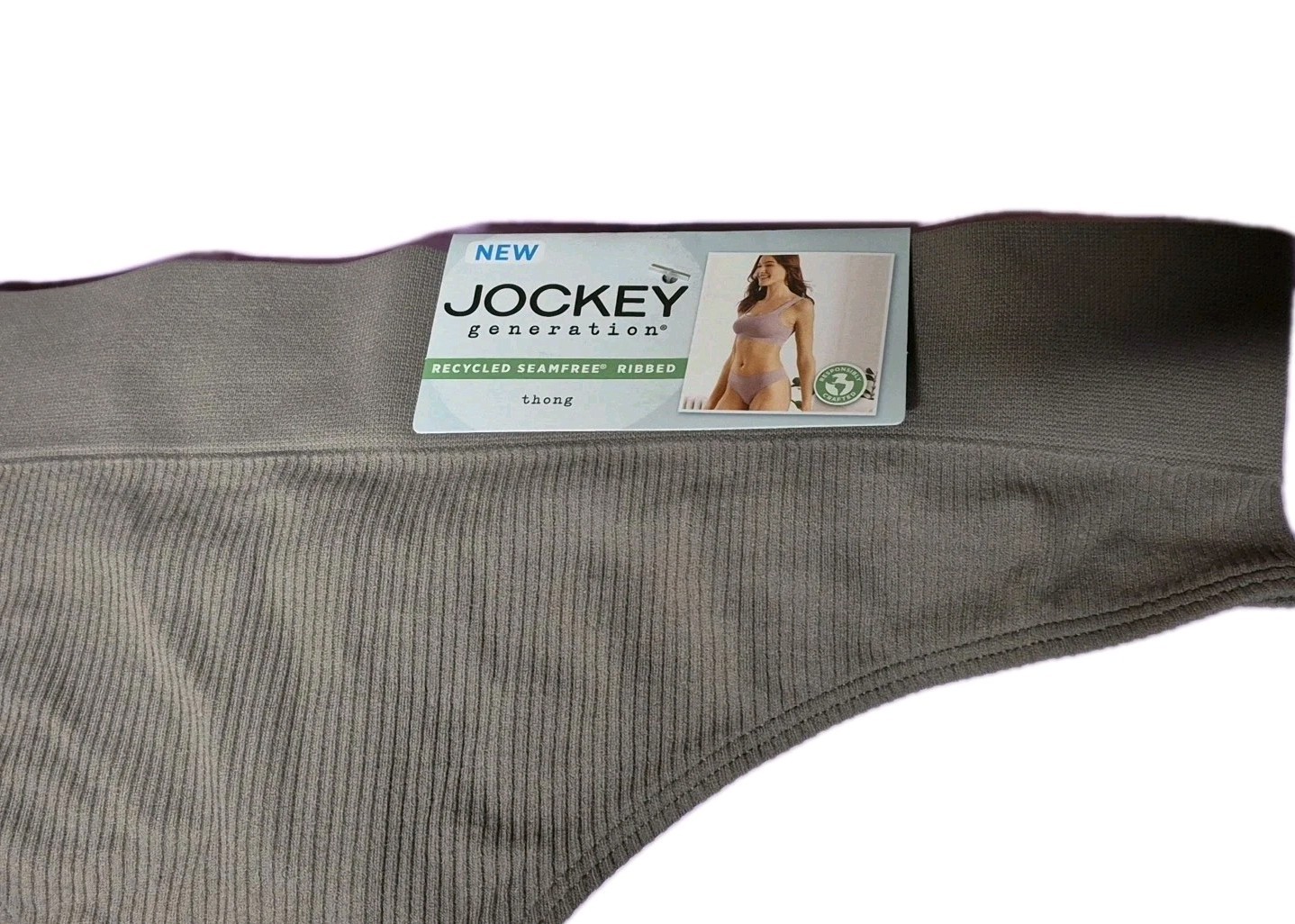 Nwt Jockey Generation Large Seamfree Ribbed Panty Undies Underwear Thong Chonies