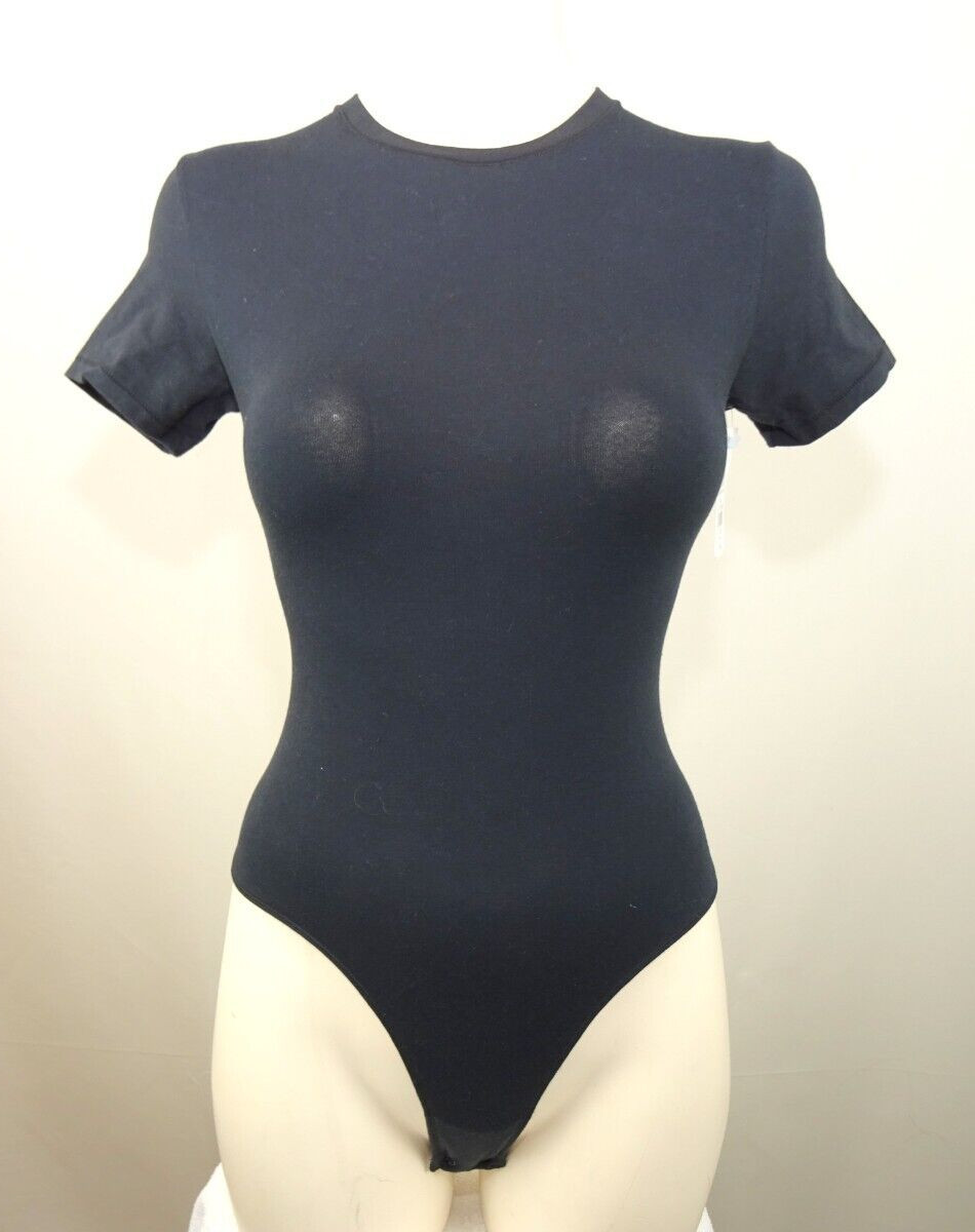 Skims# Cotton Jersey T-Shirt Bodysuit Thong US Size L