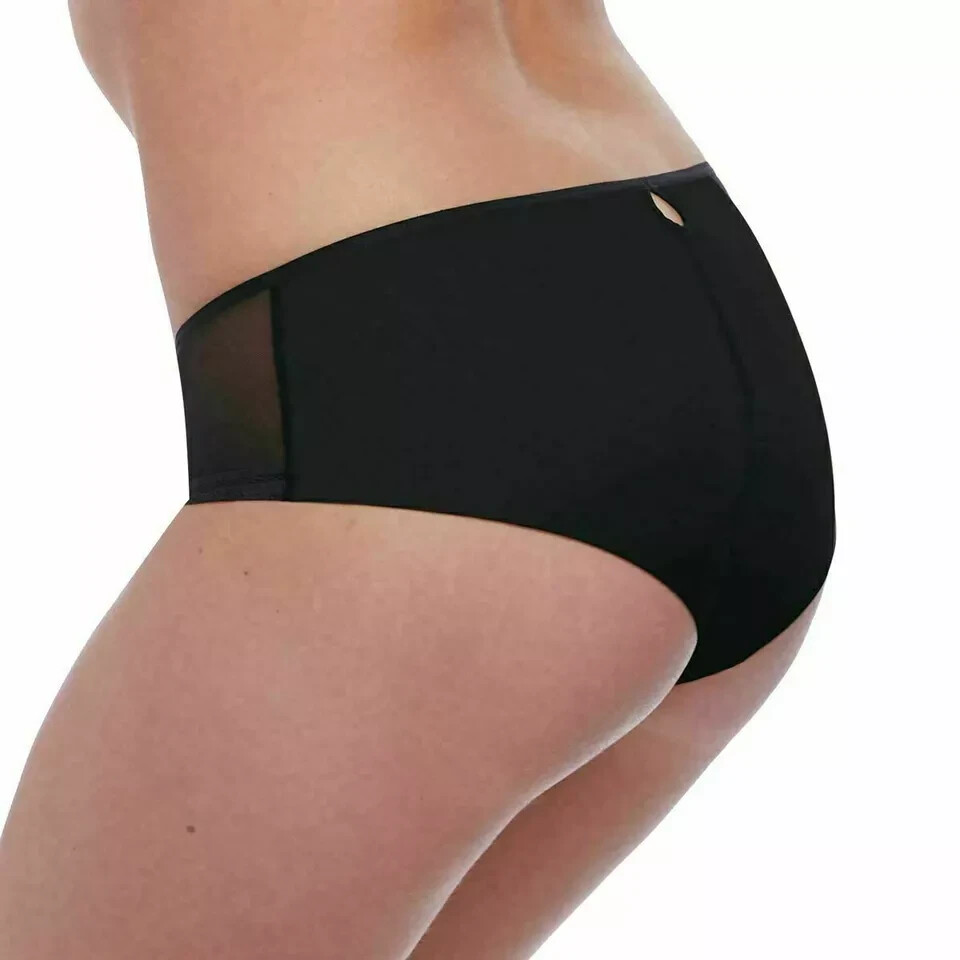Freya Rhea Short Brief Black Mesh Size XS 8 10 Embroidered Lace Knickers 2396