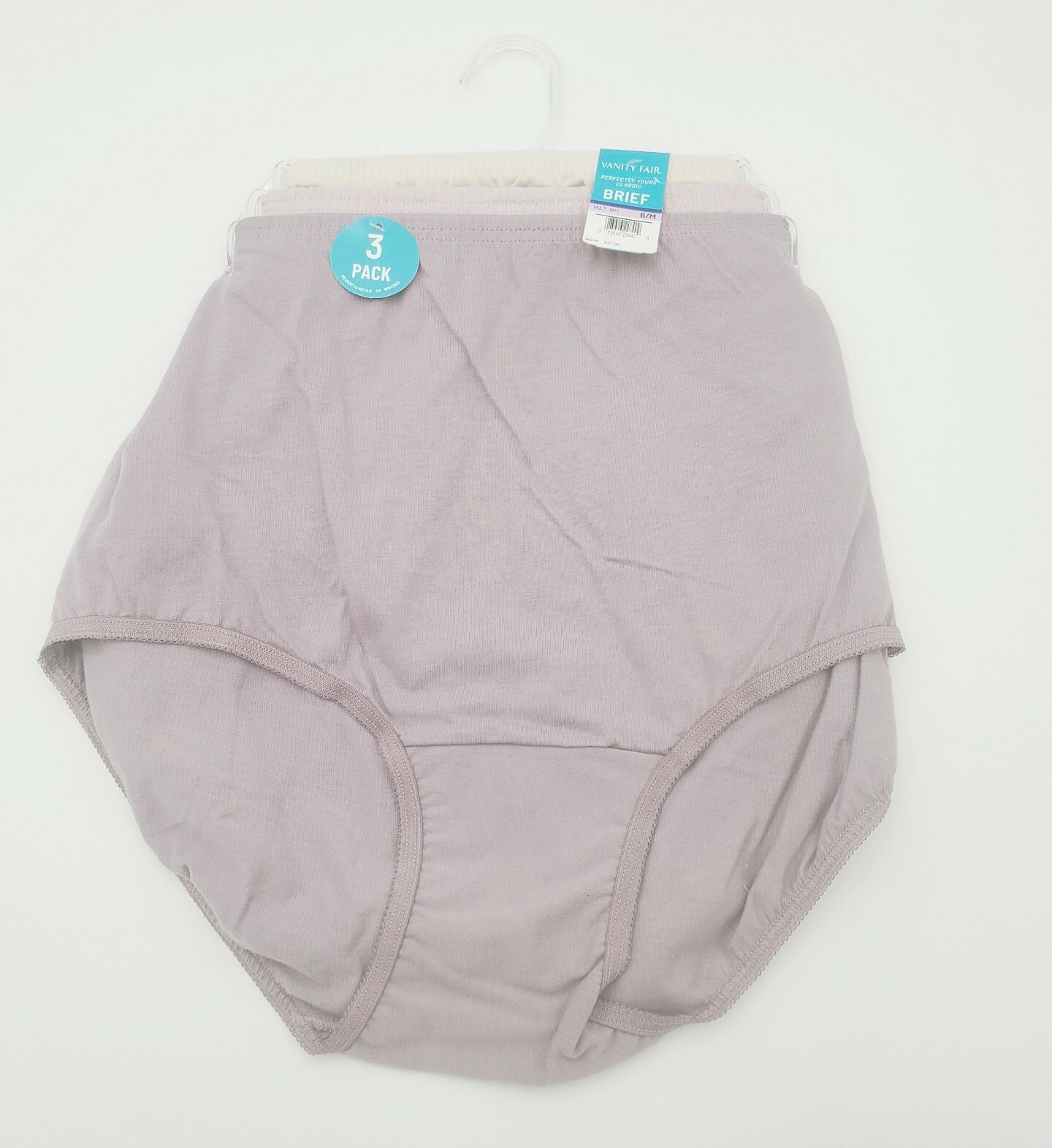 Vanity Fair Brief 3-Pair #15320 Perfectly Yours Tailored Panty Size 6/M New