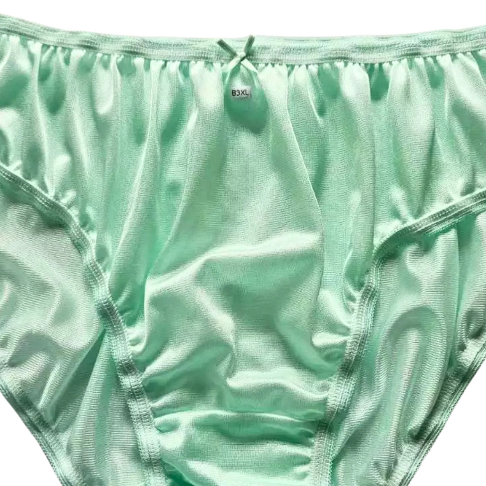 Set of 6 Bikini Panties 3XL Nylon Soft Stretch Unisex Mint Green Waist 34-44″