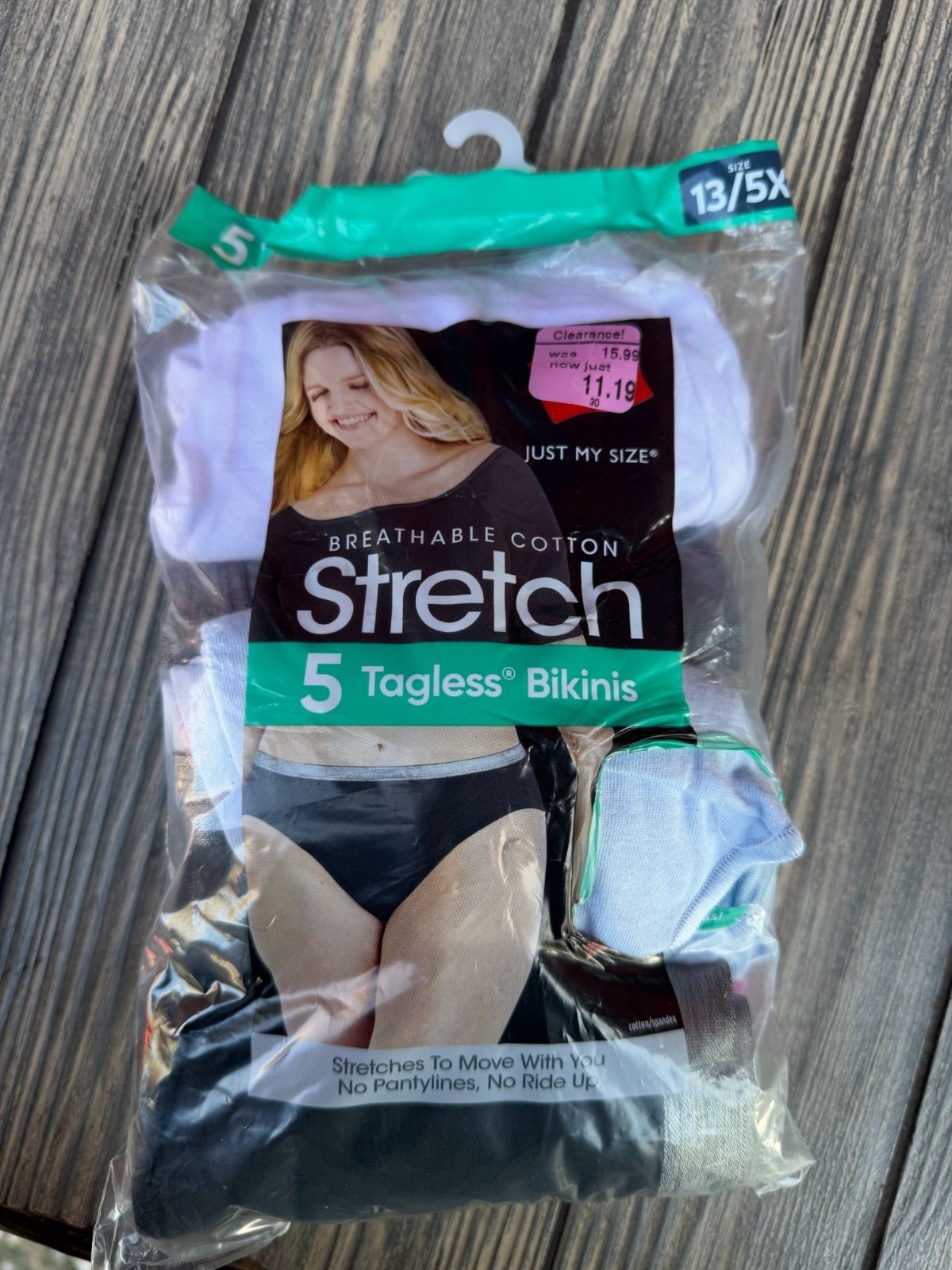 Hanes Breathable Cotton Stretch Tagless Bikinis 5-Pack Size 13/5X