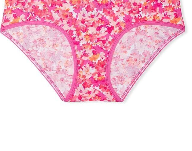 XXL Pink Coral Daisy Cotton LOGO Waist Victorias Secret Hiphugger Brief Pantie