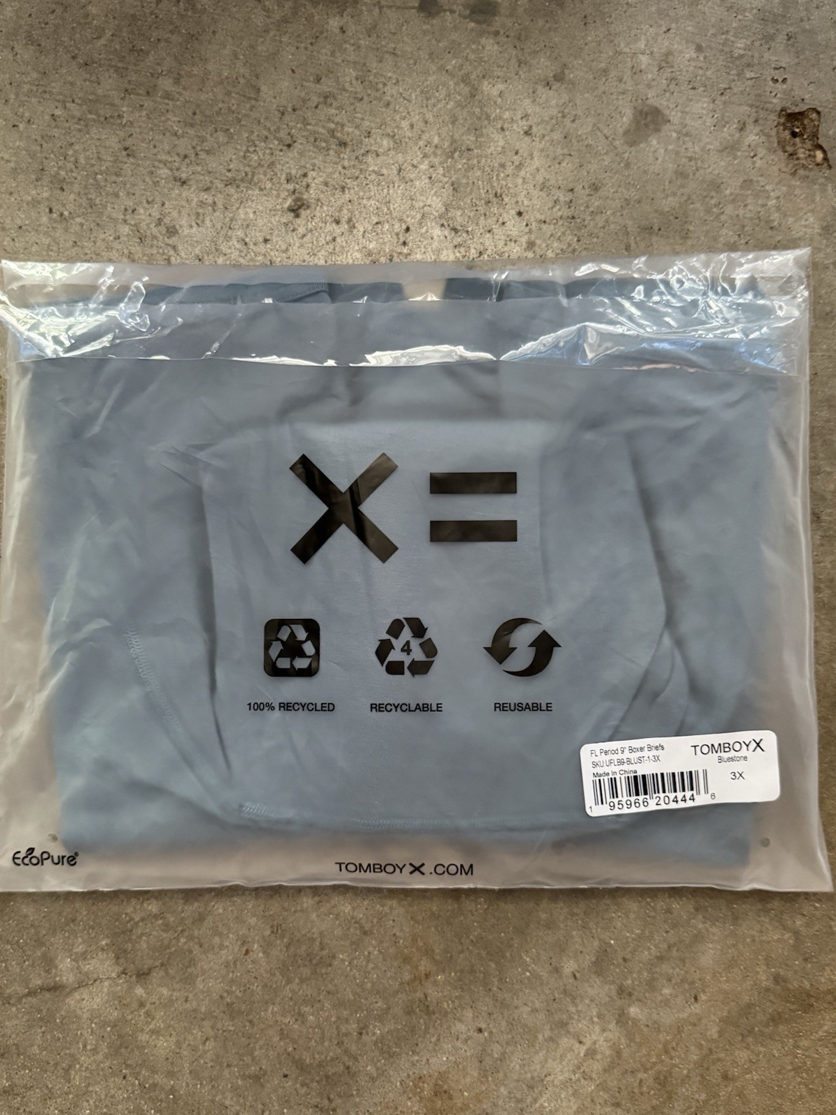 New Women’s TOMBOYX Boxer Briefs 9″ Panty Size Plus 3X Bluestone