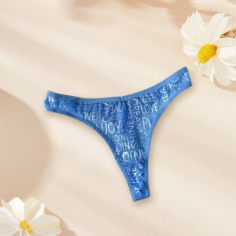 6 Pack Lot Sexy Womens Letter Print Thongs Panties Underwear Lingeries Briefs