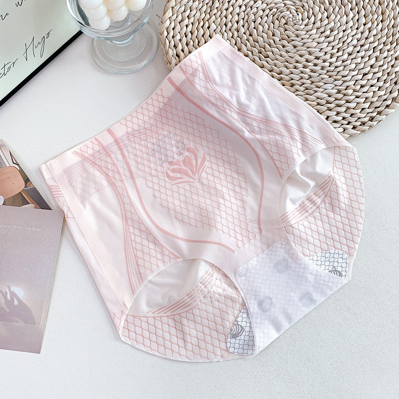 High Waisted Tummy Control Knickers for Women Antibacterial Ice Silk Knickers
