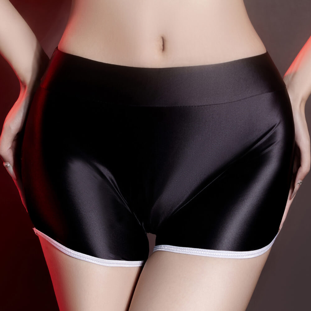 3pcs Women Oil Shiny Glossy Fitness Sports Shorts Underwear Boxer Shorts Panties