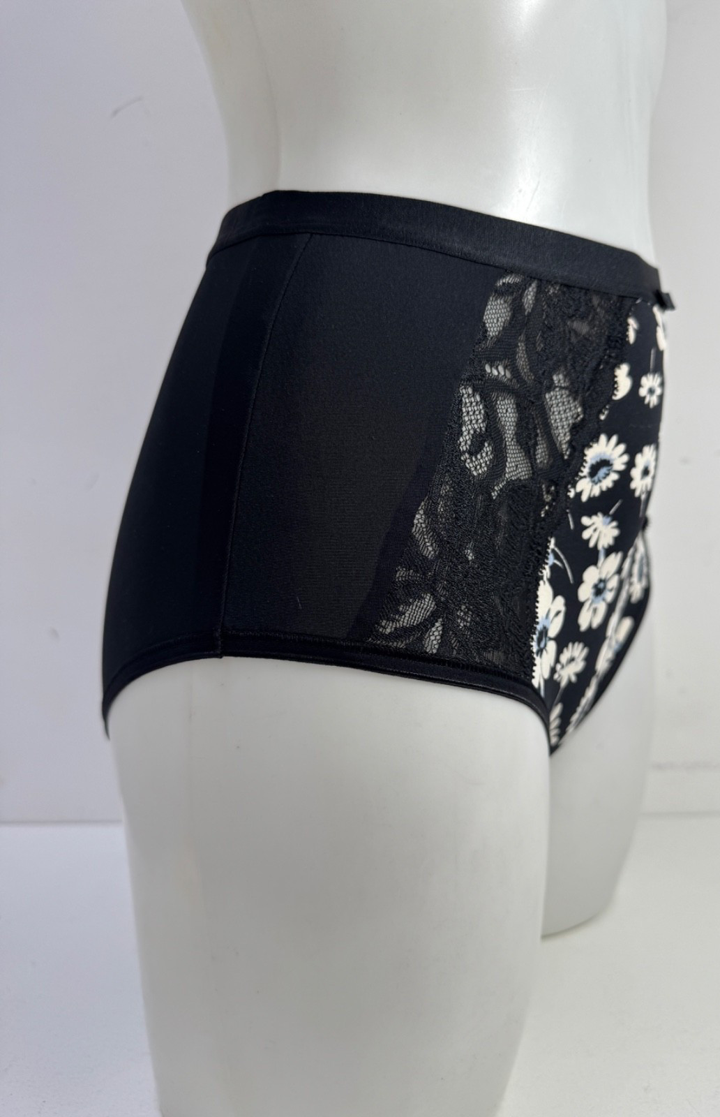 Ex M&S Black Floral Full Briefs Lingerie Knickers Pack Of 2 Size 10 14