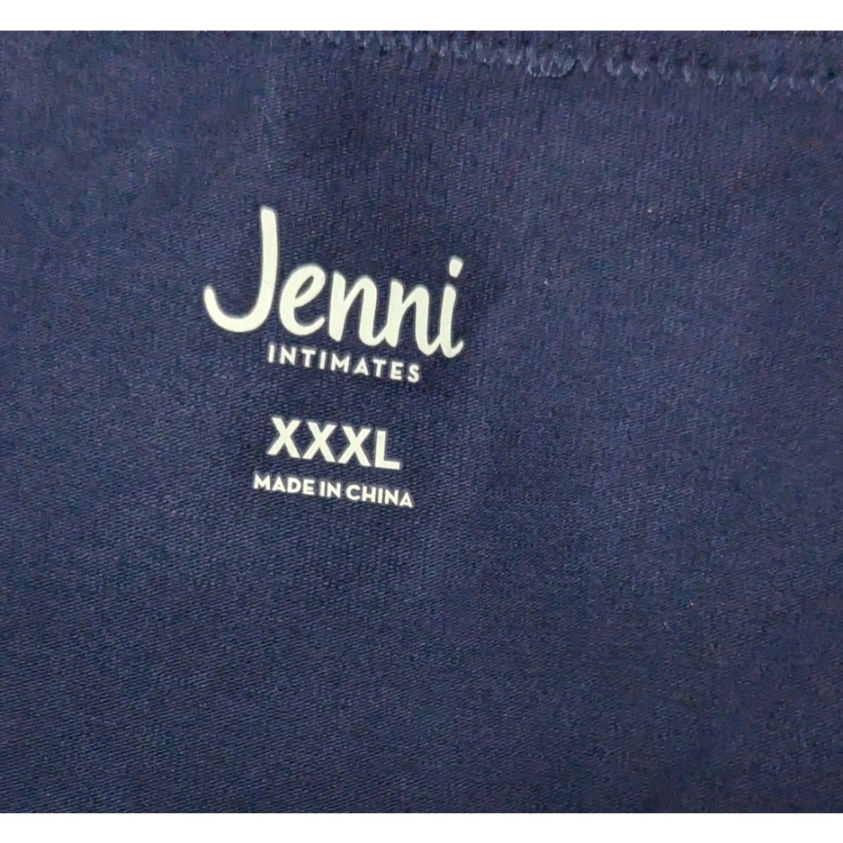 Jenni Intimates Navy Blue Lace Trim Bikini Panty Cotton Underwear Plus Size XXXL