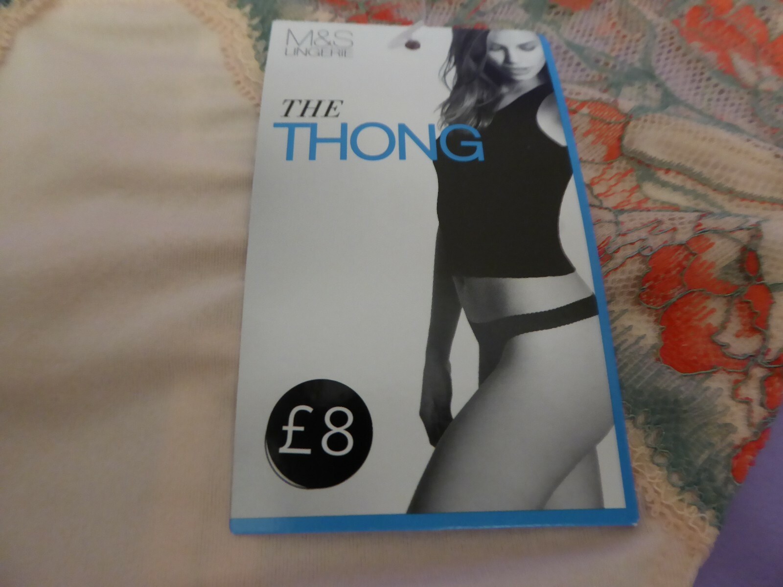 Marks & Spencer new apricot mix thong knickers G-string with lace detailing