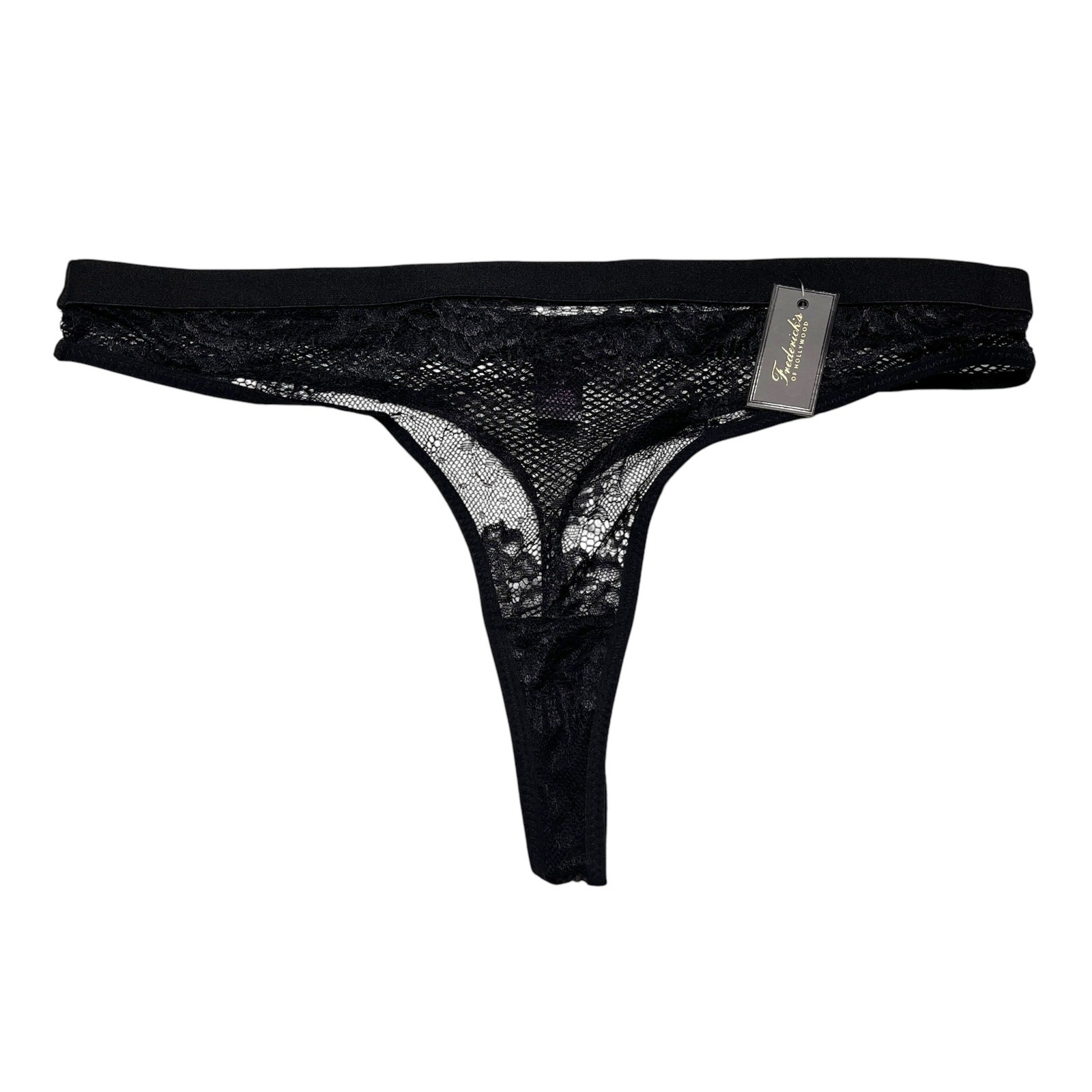 Frederick’s of Hollywood Fern Fishnet And Lace Thong Black Size 1X