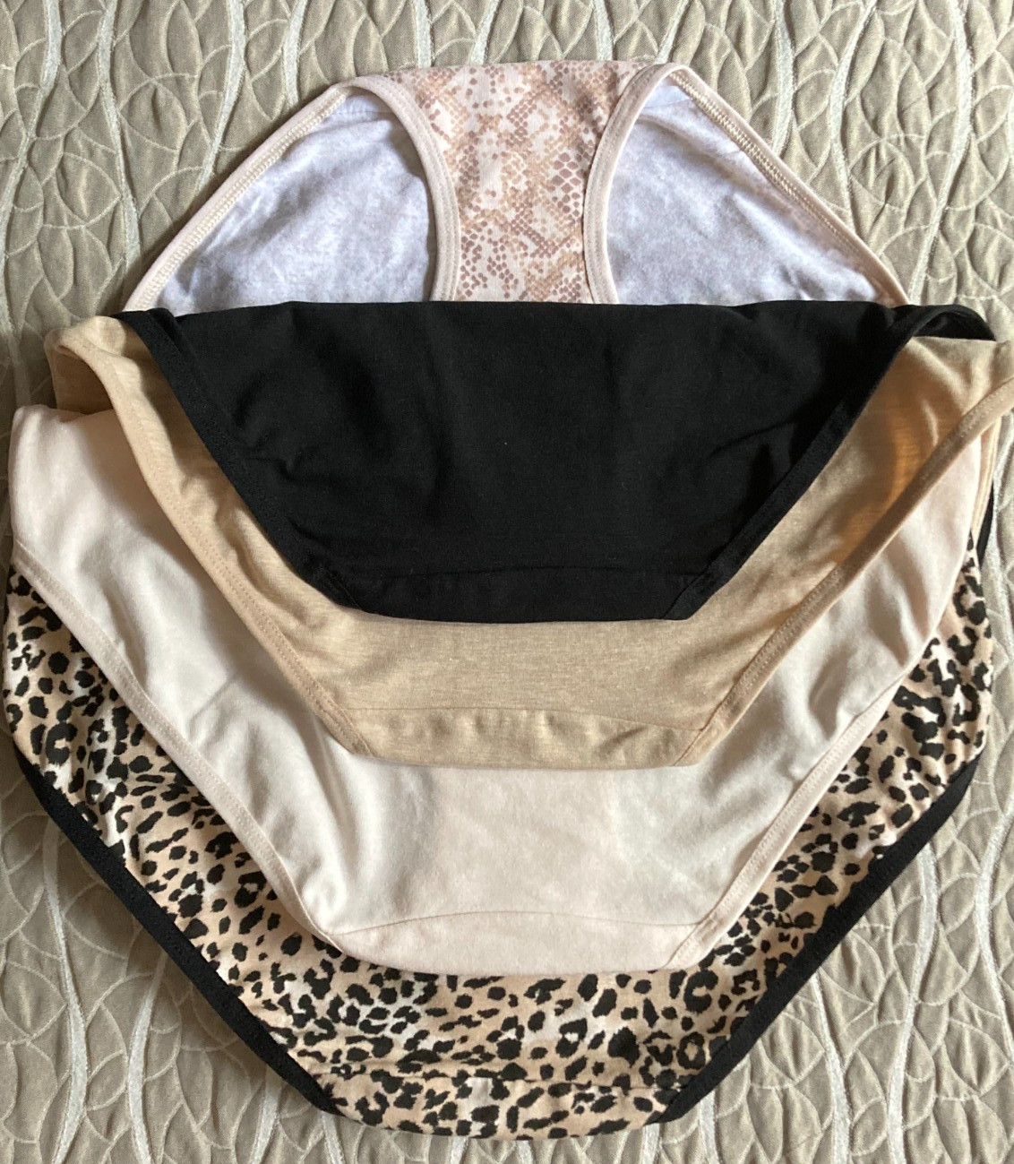 5 Pack Panties Briefs sz. L Stretch Soft Cotton Full Coverage kathy ireland NWT
